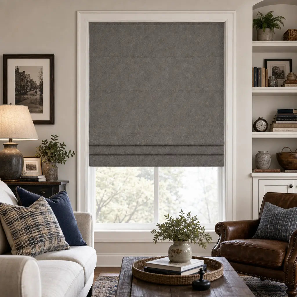 Custom Motorized Blackout Roman Shades – Smart Control