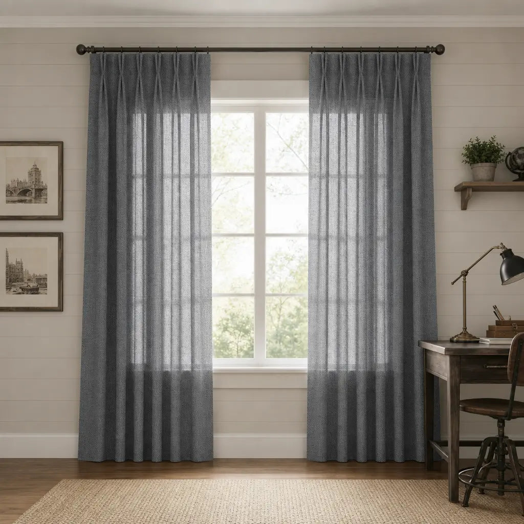Custom Linen Blend Curtains for Living Rooms – Semi-Blackout – color 1038-B14
