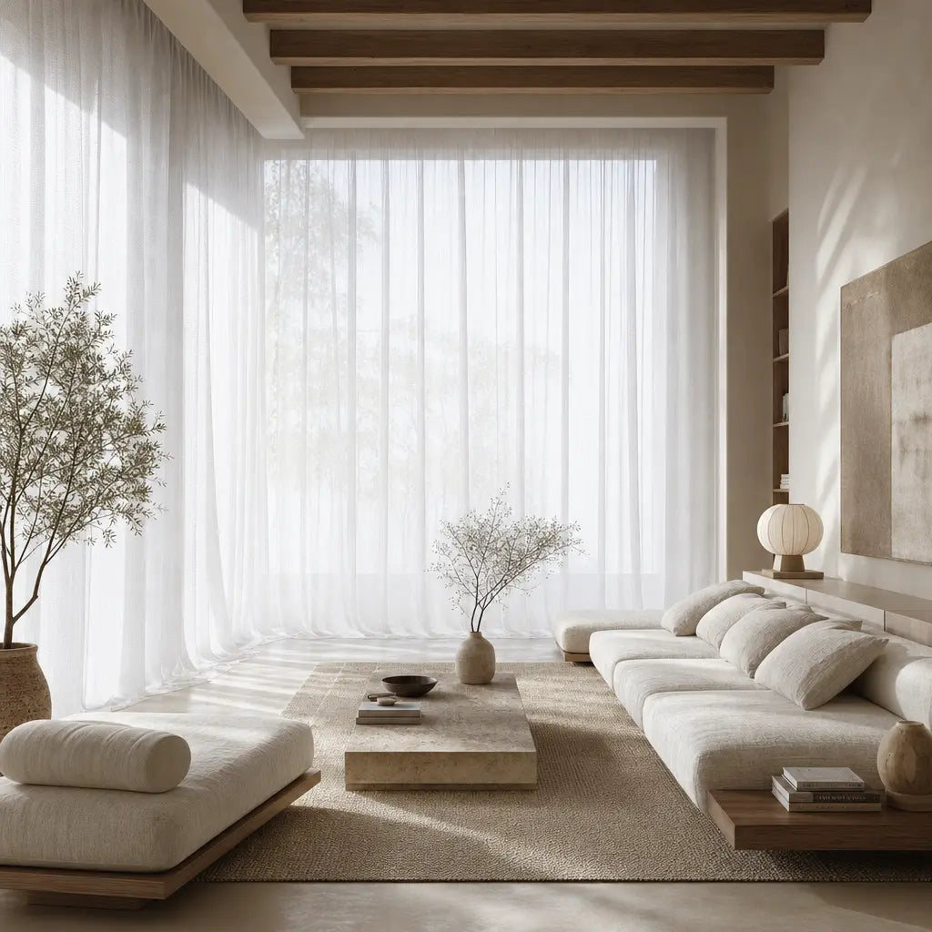 Custom Sheer Drapes – Soft Light Linen Blend – product image 6