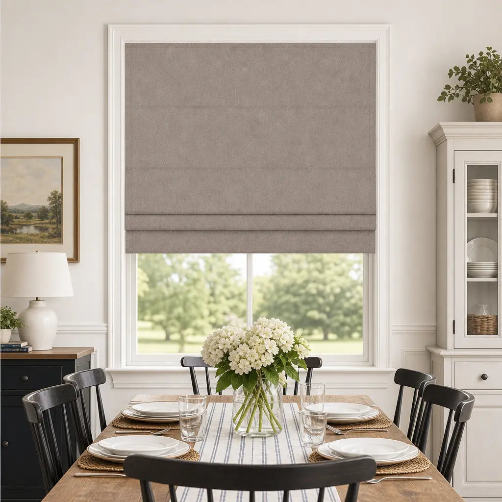 Custom Cordless Blackout Roman Shades for Bedrooms
