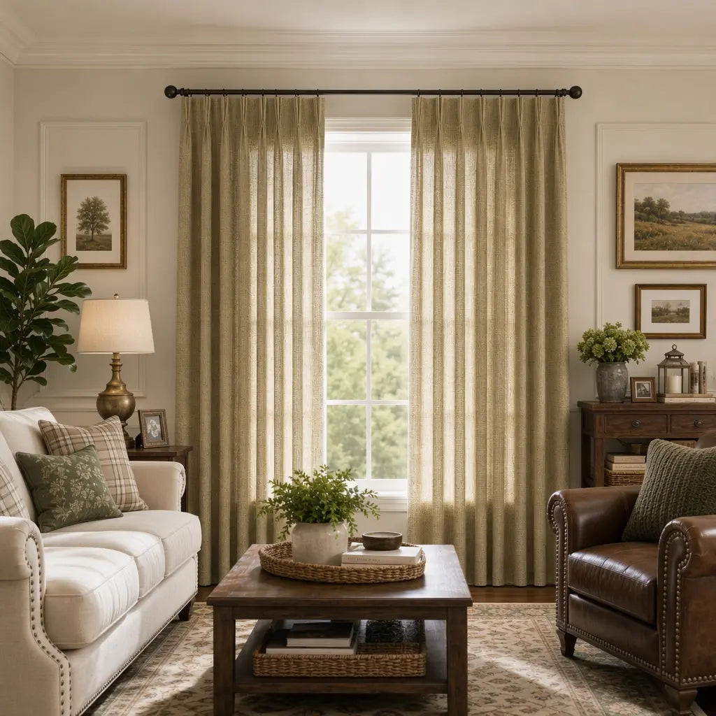 Custom Linen Blend Curtains for Living Rooms – Semi-Blackout – product image 6