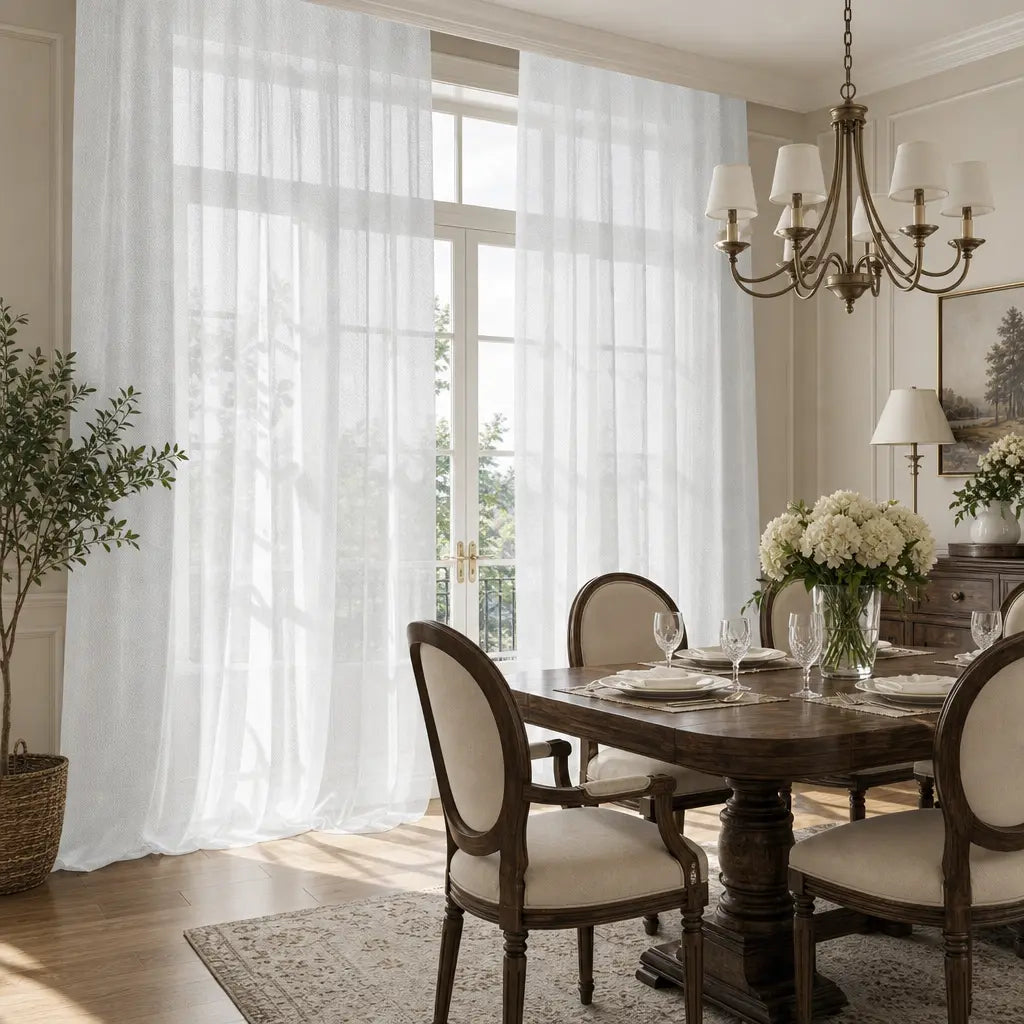 Custom Sheer Drapes – Soft Light Linen Blend – product image 4