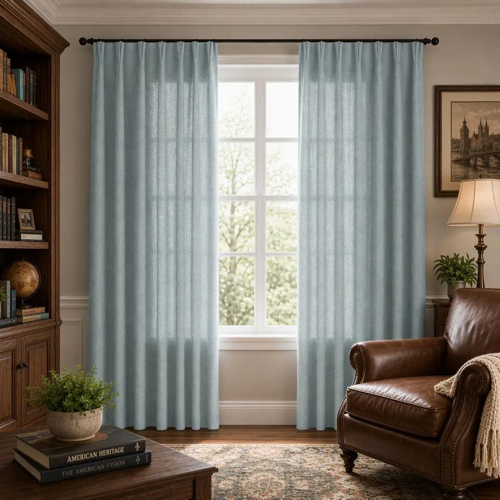 Custom Linen Blend Curtains for Bedrooms – Semi-Blackout – product image 5