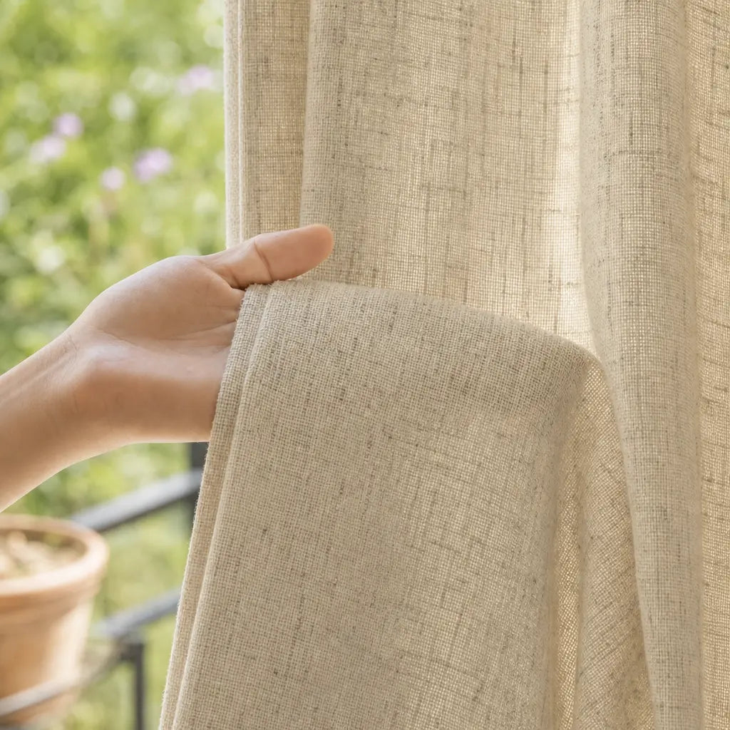 Custom Linen Blend Curtains for Bedrooms – Semi-Blackout – product image 9
