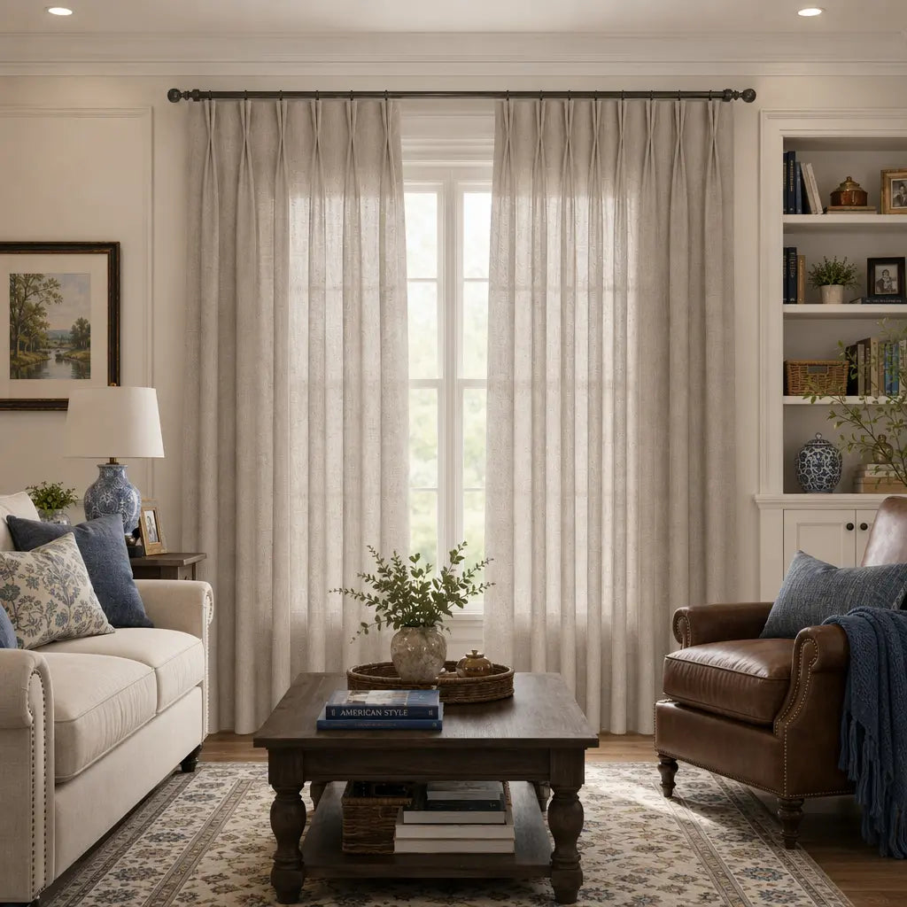 Custom Linen Blend Curtains for Living Rooms – Semi-Blackout – product image 7