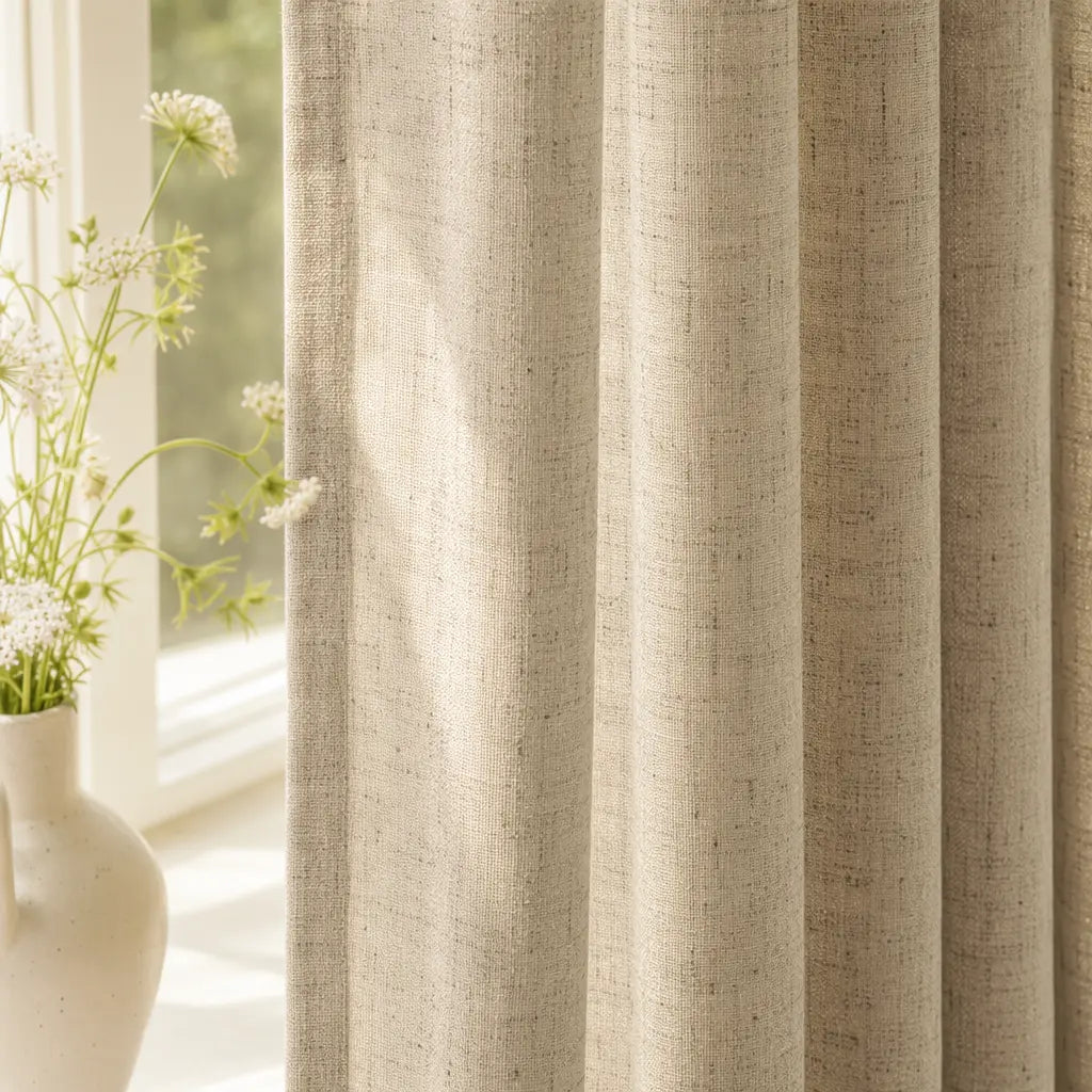 Custom Linen Blend Curtains for Bedrooms – Semi-Blackout – product image 11