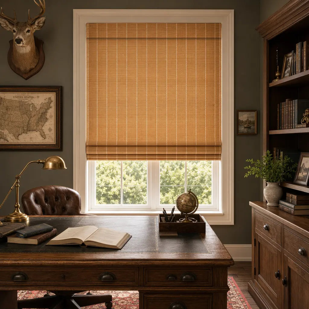 Custom Bamboo Shades – Handwoven Natural Wood – color OM12A-08