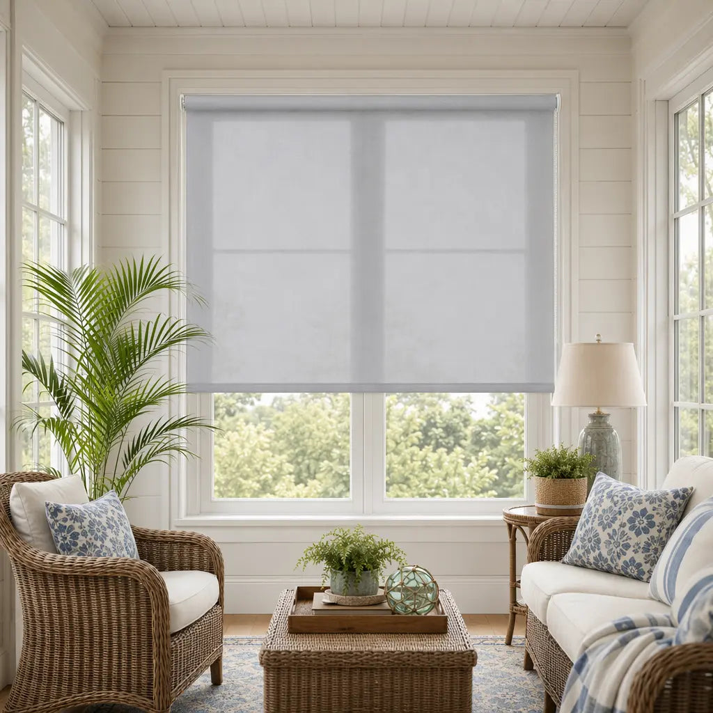 Custom Semi-Blackout Roller Shades – Soft Light & Privacy – color OM9A-13