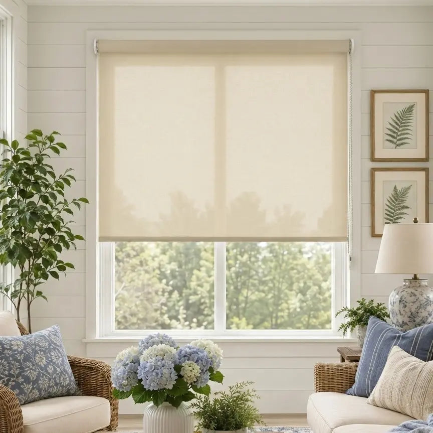 Custom Semi-Blackout Roller Shades – Soft Light & Privacy – color OM9SEMI-BLACKOUT9
