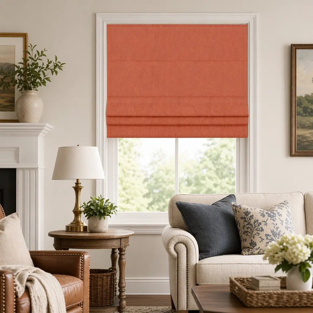 Custom Cordless Blackout Roman Shades for Bedrooms – color OY6-A03