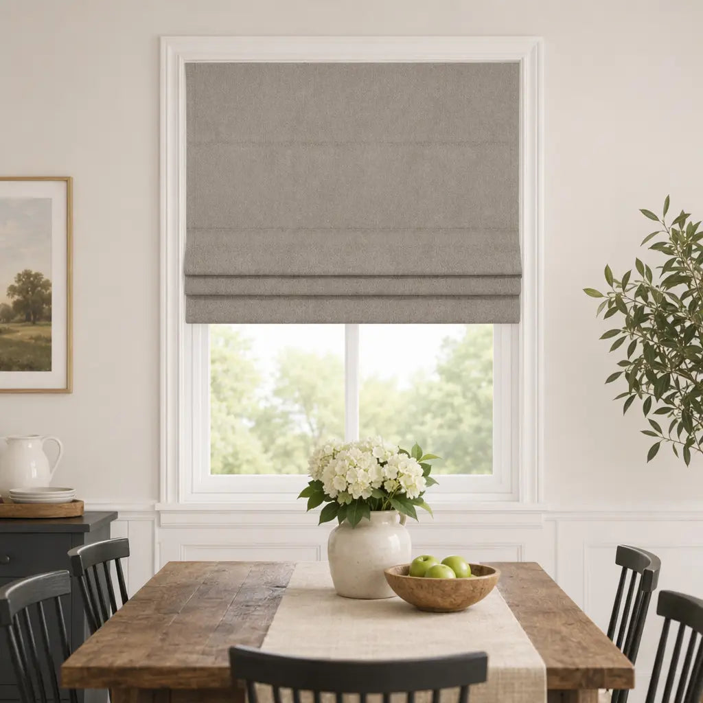 Custom Cordless Blackout Roman Shades for Bedrooms – color OY6-A04