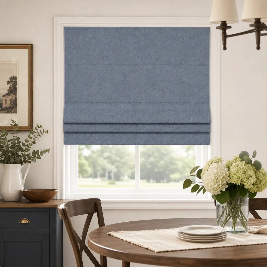 Custom Cordless Blackout Roman Shades for Bedrooms – color OY6-A14