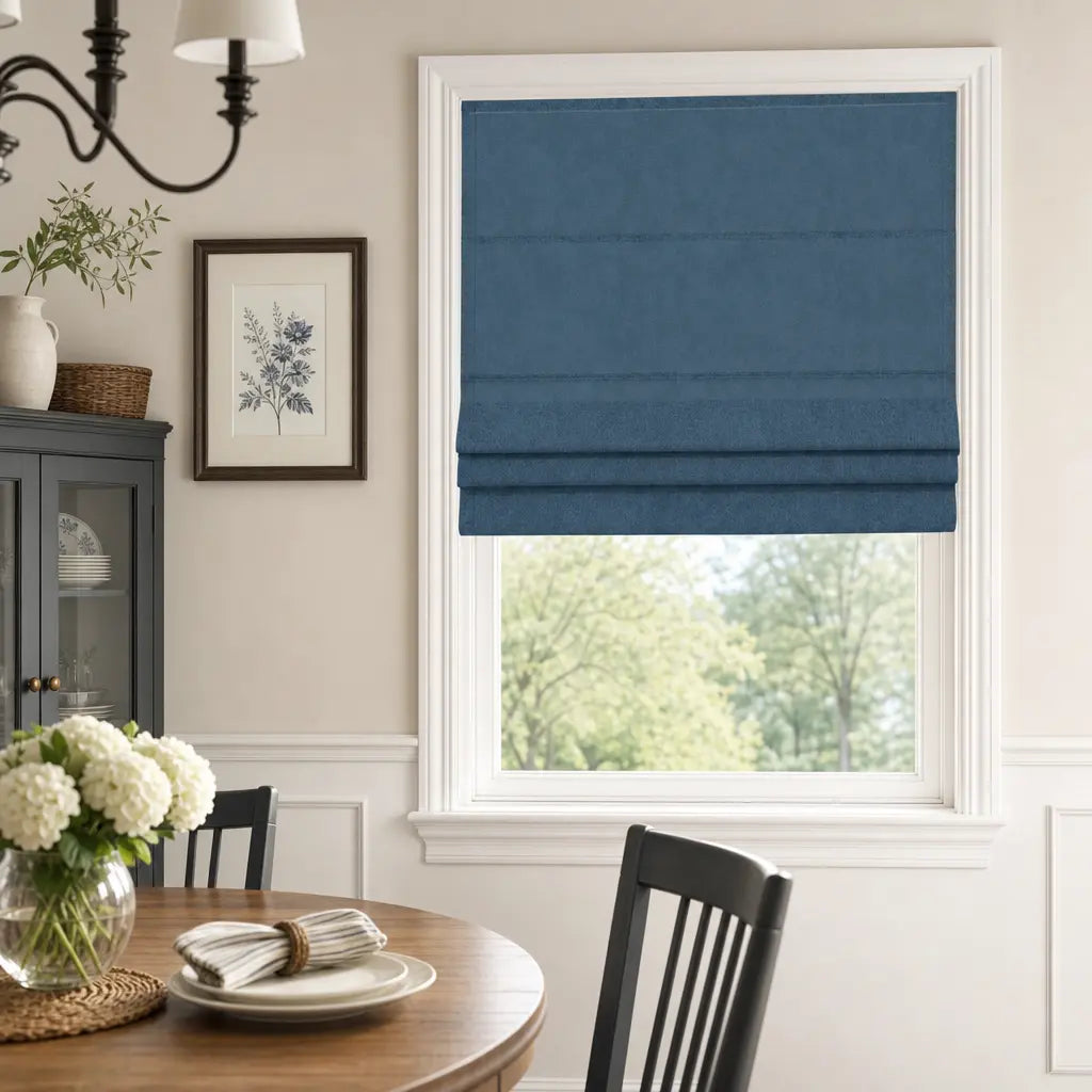 Custom Cordless Blackout Roman Shades for Bedrooms – color OY6-A22