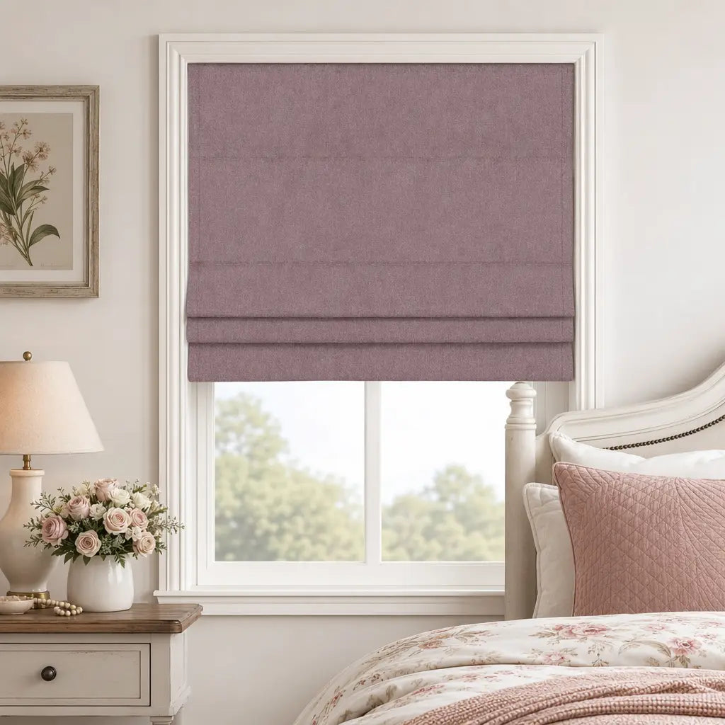 Custom Cordless Blackout Roman Shades for Bedrooms – color OY6-A24