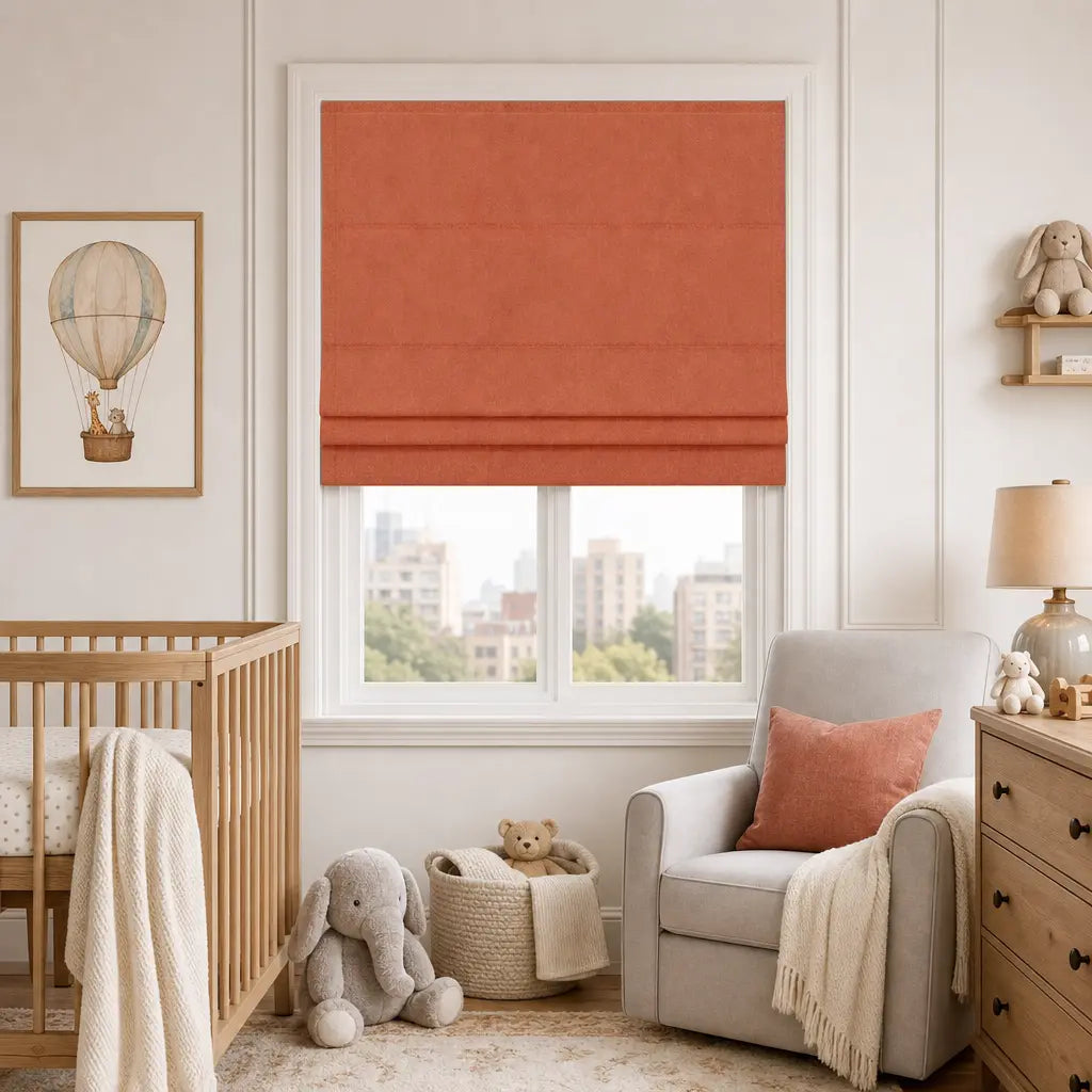 Custom Motorized Blackout Roman Shades – Smart Control – color OY6-C03