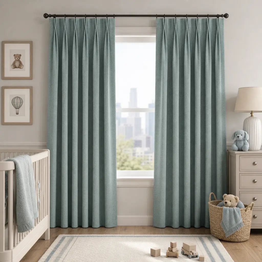 Custom Blackout Curtains for Living Rooms – Linen Blend – color OY6-D12