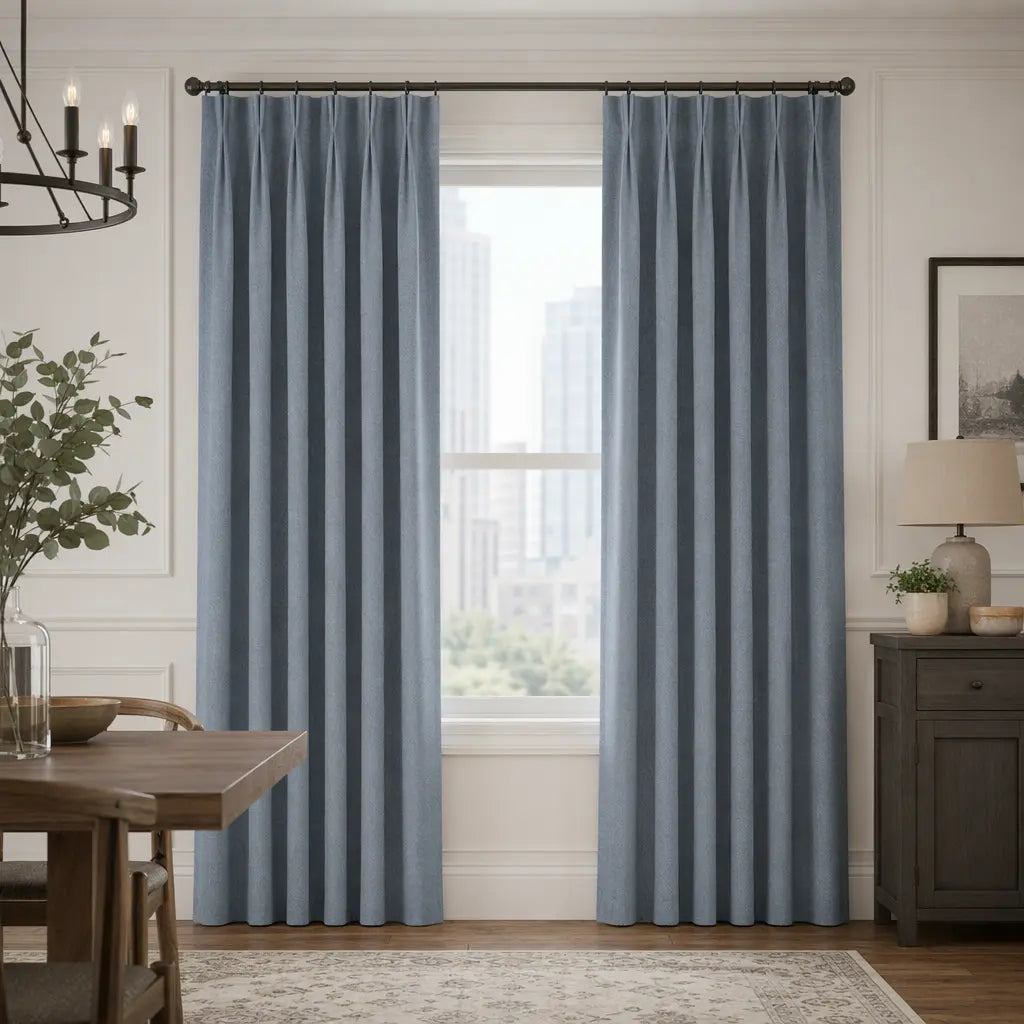 Custom Blackout Curtains for Living Rooms – Linen Blend – color OY6-D14