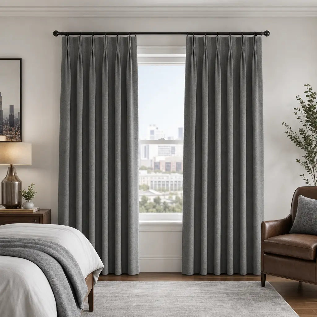 Custom Blackout Curtains for Living Rooms – Linen Blend – color OY6-D18