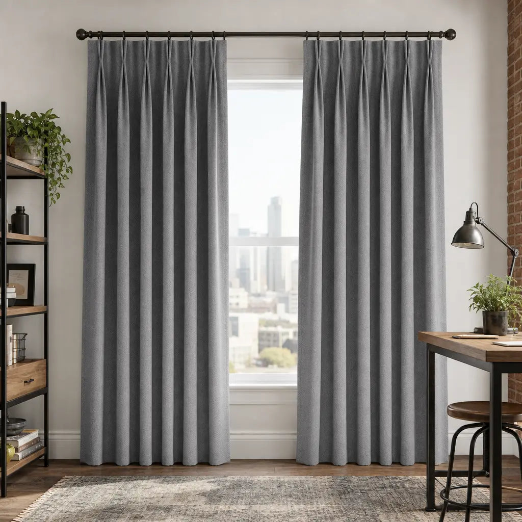 Custom Blackout Curtains for Living Rooms – Linen Blend – color OY6-D19