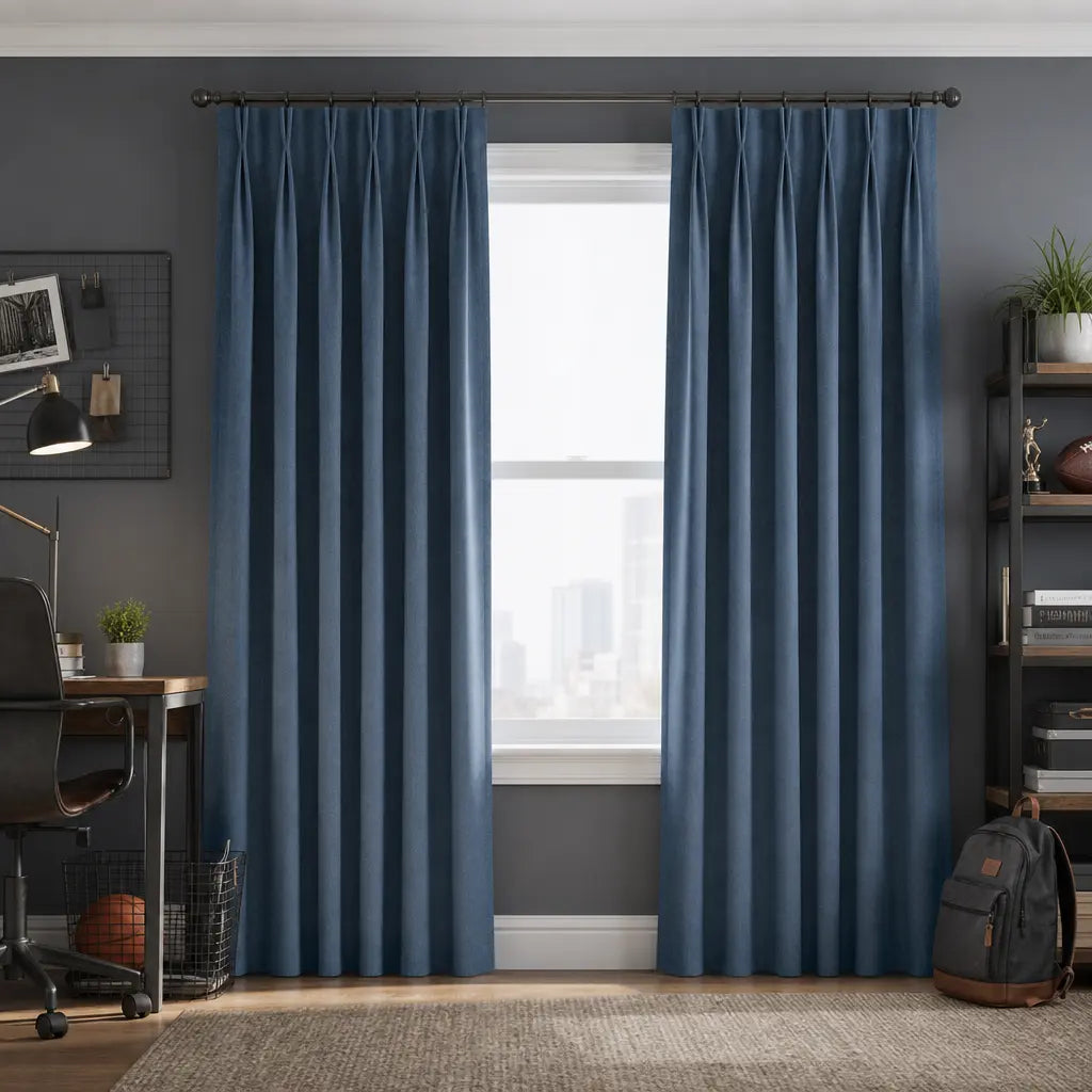 Custom Blackout Curtains for Living Rooms – Linen Blend – color OY6-D22