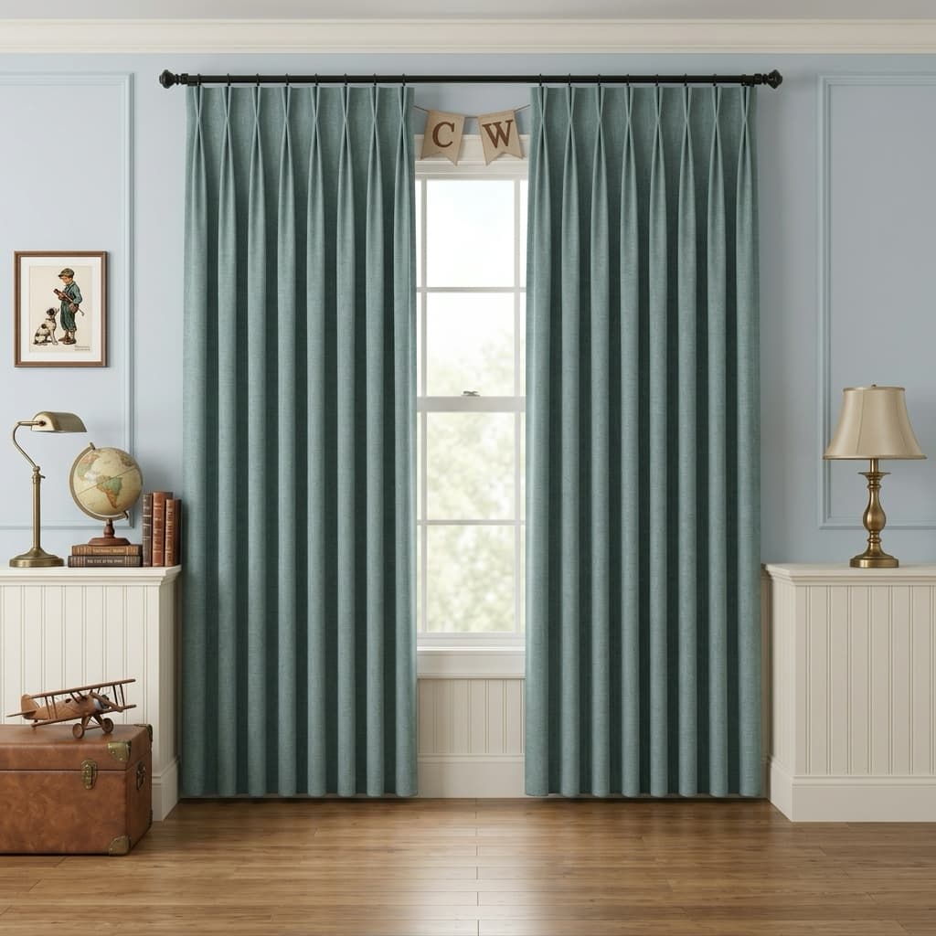 Custom Blackout Pinch Pleat Drapery – 100% Light Blocking