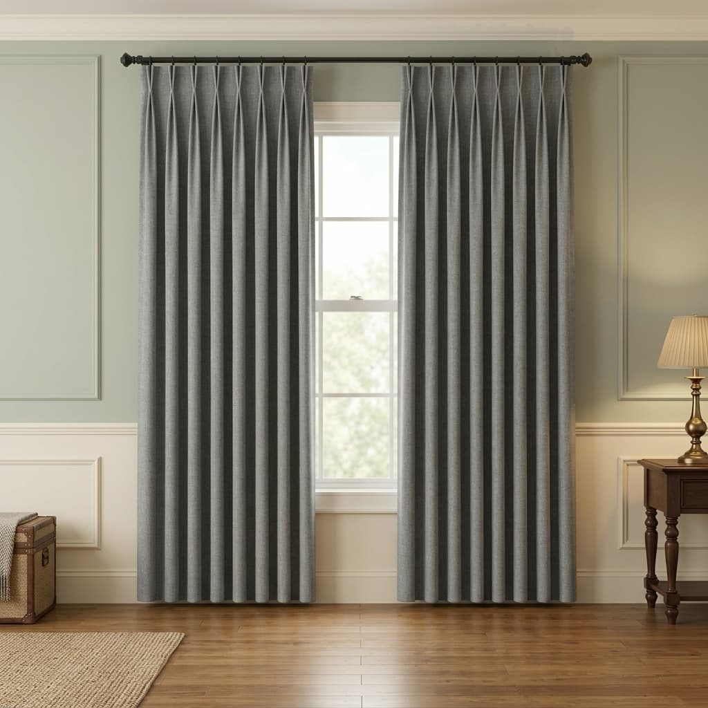 Custom Blackout Pinch Pleat Drapery – 100% Light Blocking