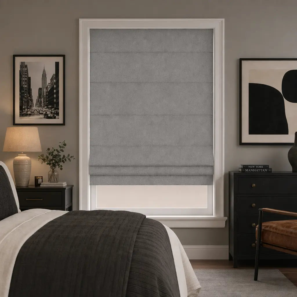 Custom Cordless Blackout Roman Shades for Nurseries – color OY6E-01