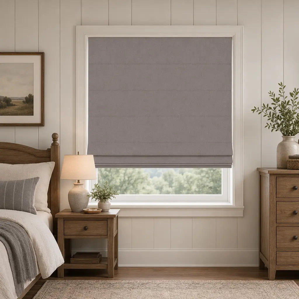 Custom Cordless Blackout Roman Shades for Nurseries – color OY6E-08
