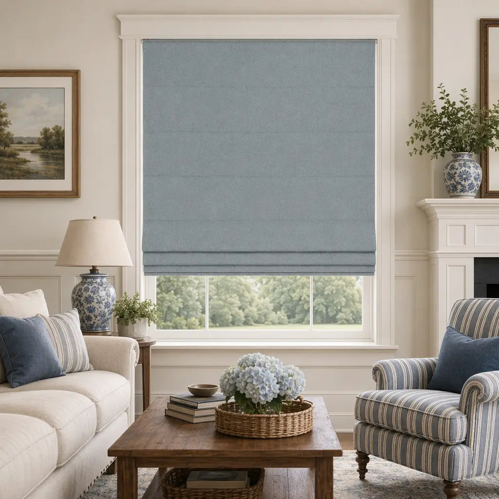 Custom Cordless Blackout Roman Shades for Nurseries – color OY6E-12