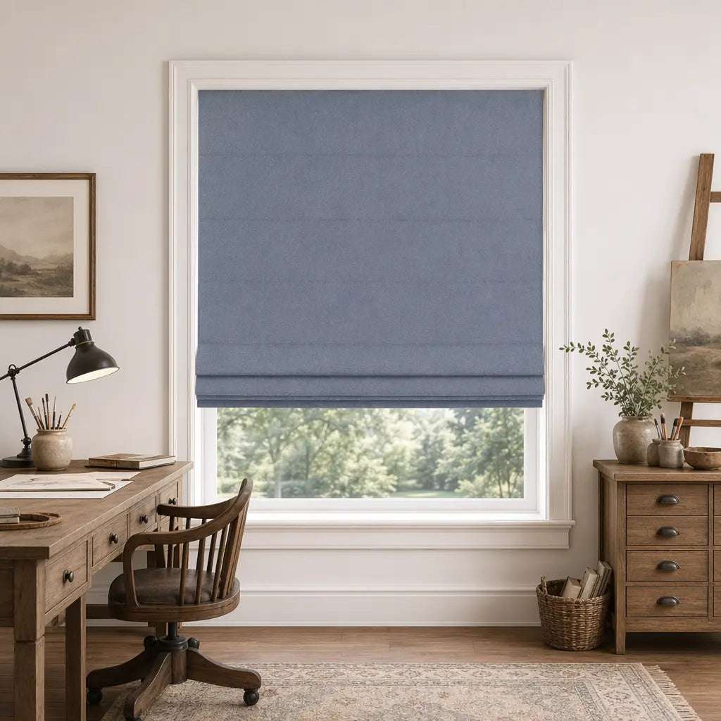 Custom Cordless Blackout Roman Shades for Nurseries – color OY6E-14