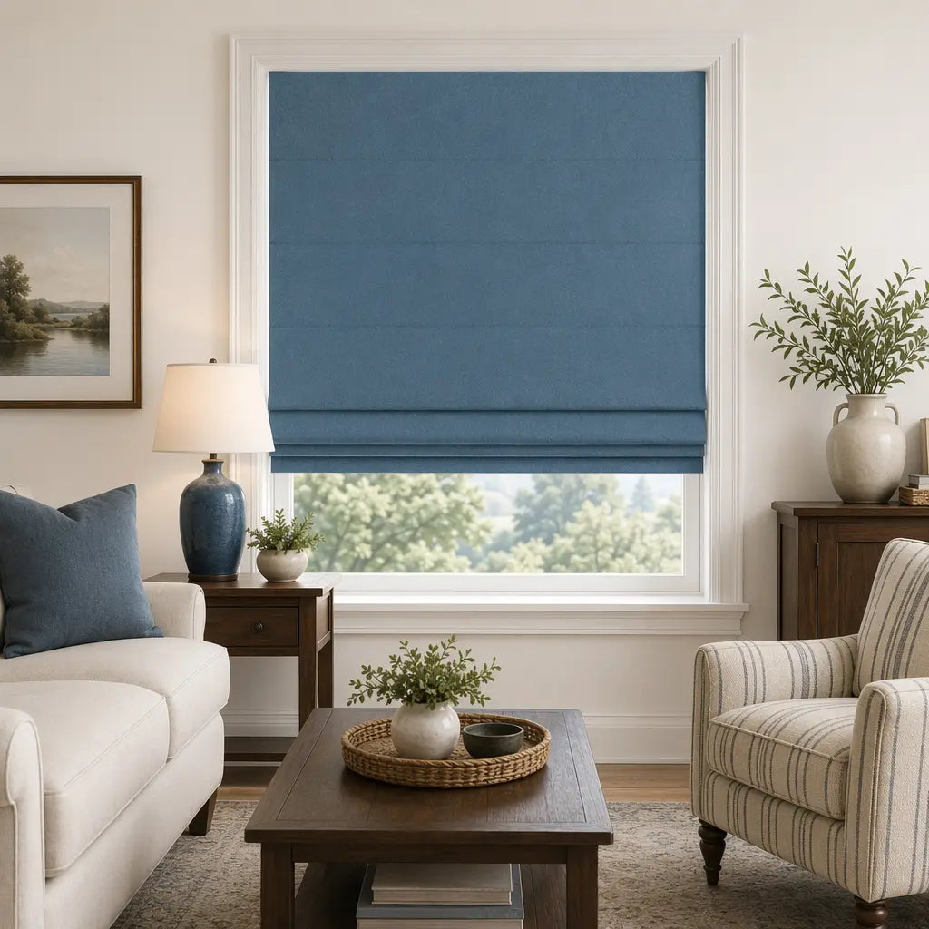 Custom Cordless Blackout Roman Shades for Nurseries – color OY6E-23