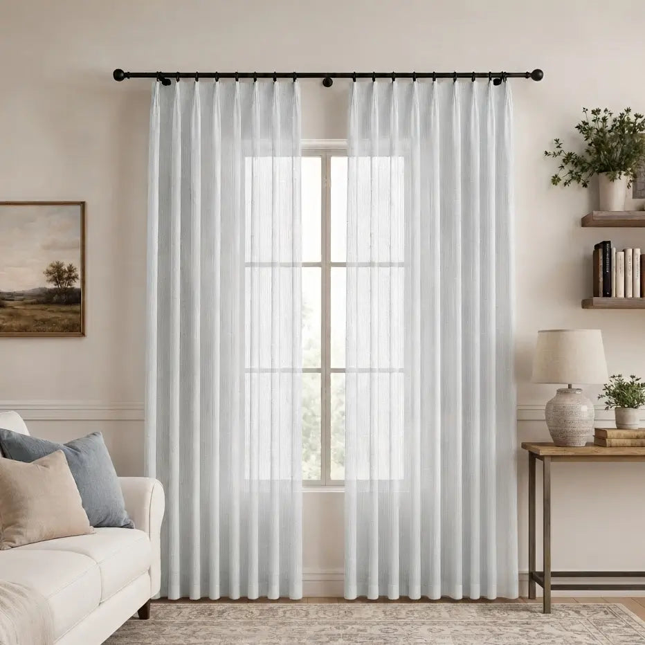 Custom Sheer Drapes – Soft Light Linen Blend – product image 12