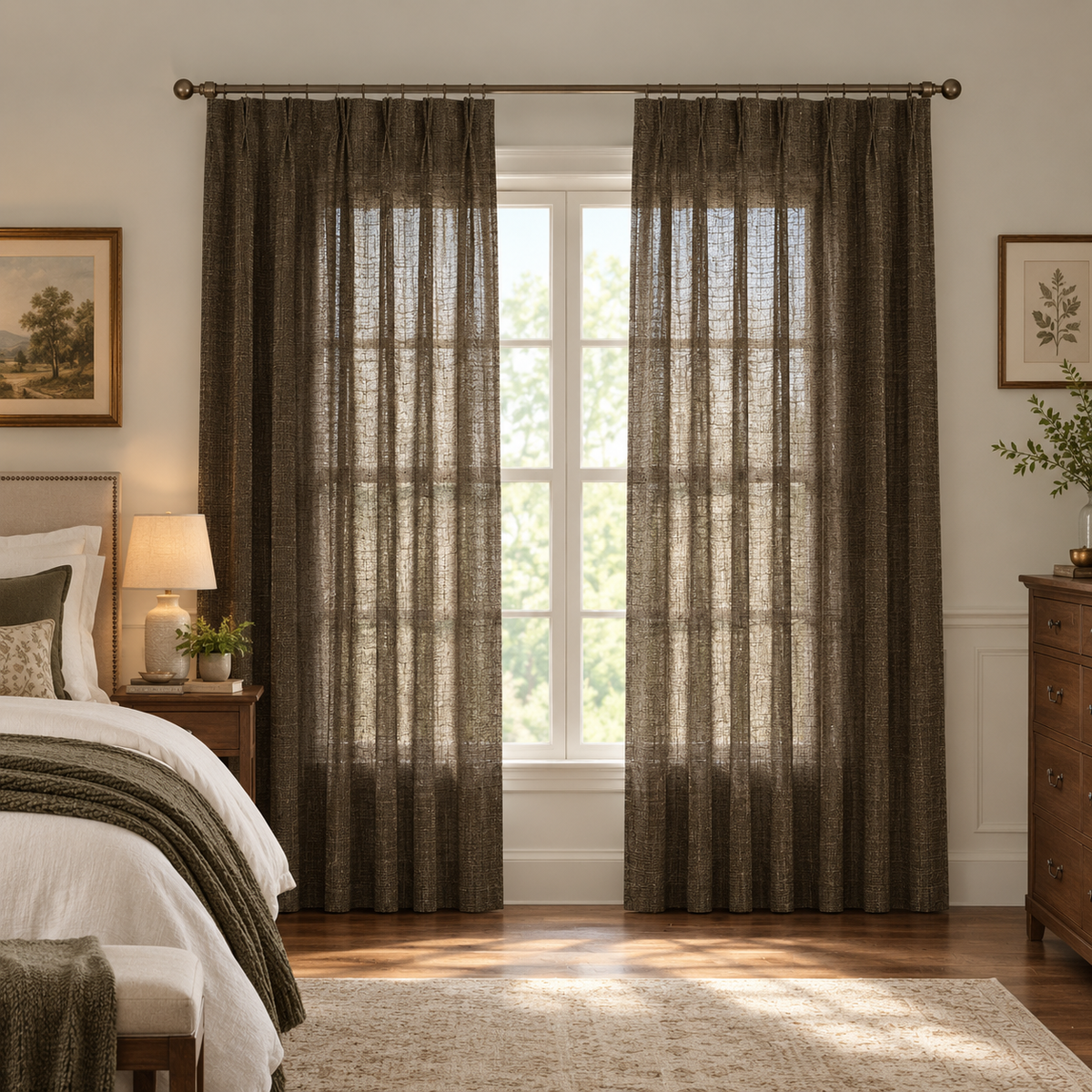 Modern Light Filtering Drapery – 50% Light Blocking, Made to Measure
