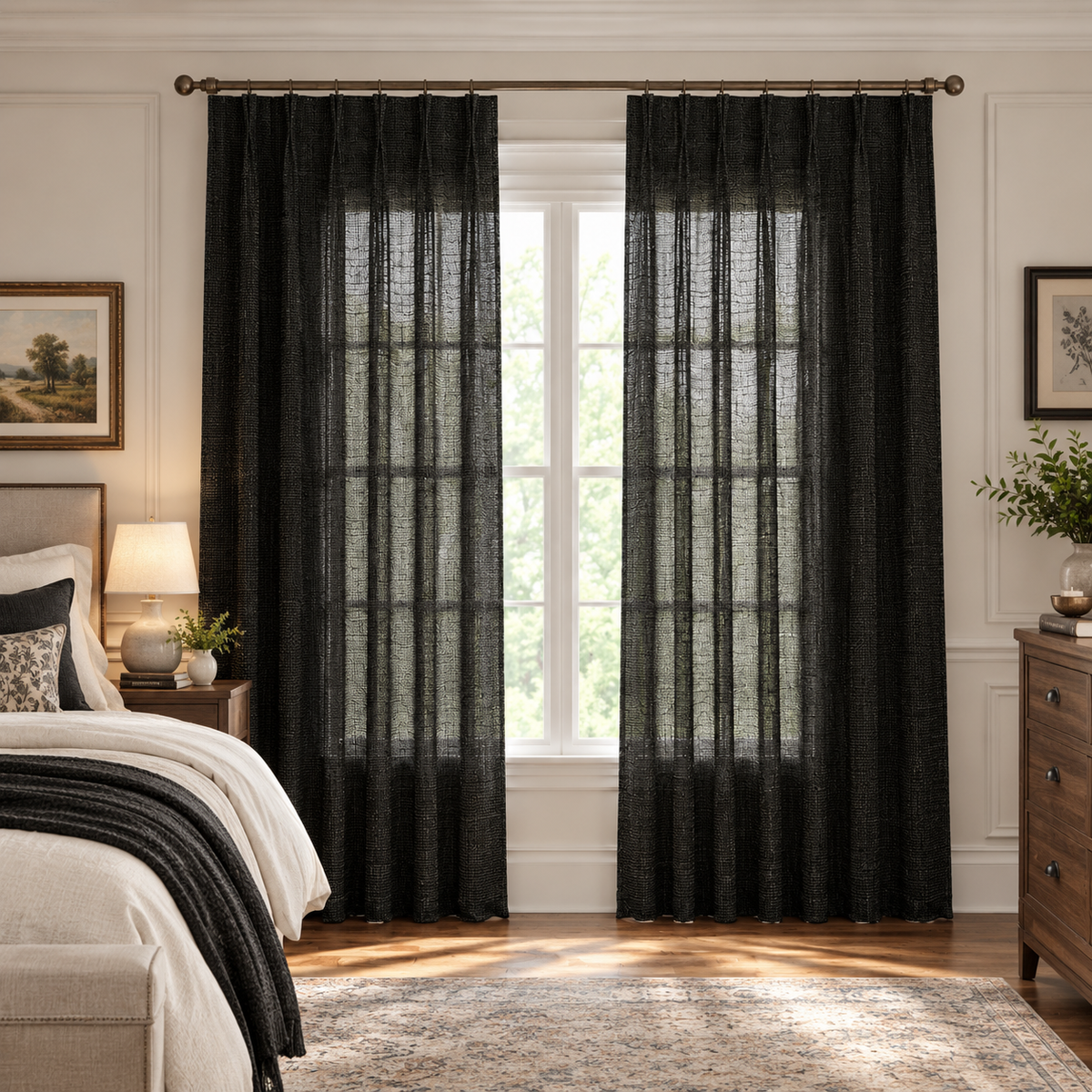 Modern Light Filtering Drapery – 50% Light Blocking, Made to Measure