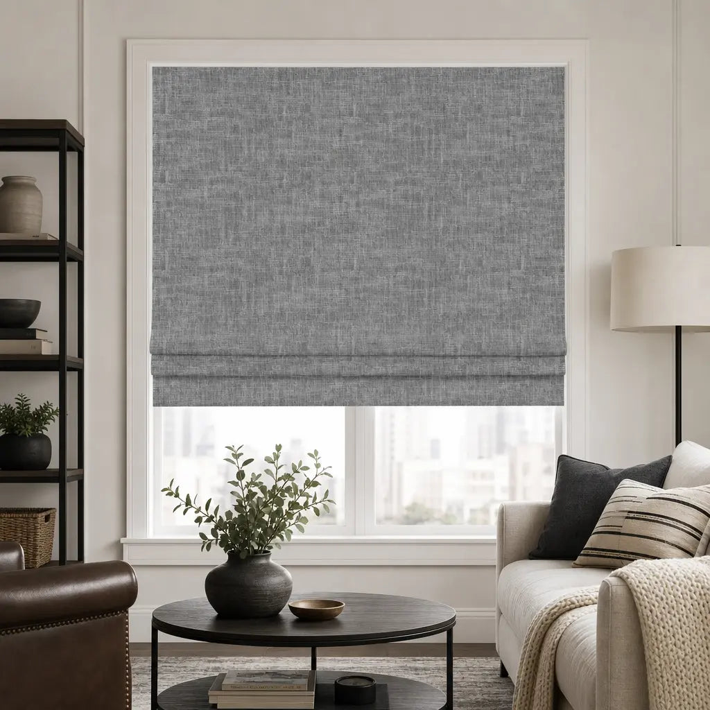 Custom Blackout Roman Shades for Bedrooms – Linen Blend – product image 8