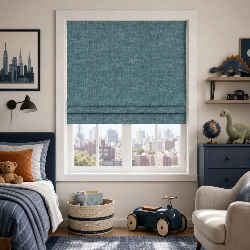 Custom Blackout Roman Shades for Bedrooms – Linen Blend – product image 10