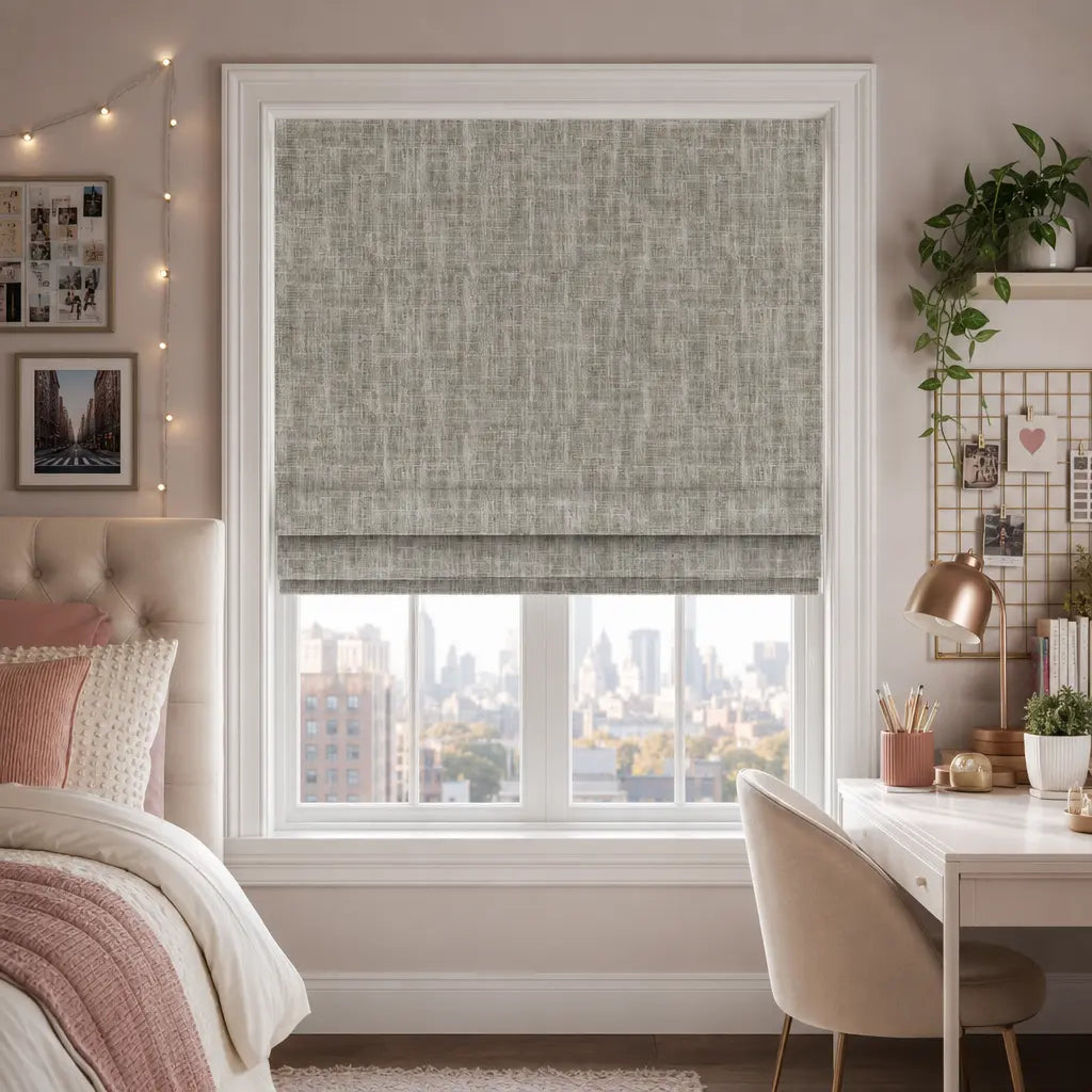 Custom Blackout Roman Shades for Bedrooms – Linen Blend – product image 17