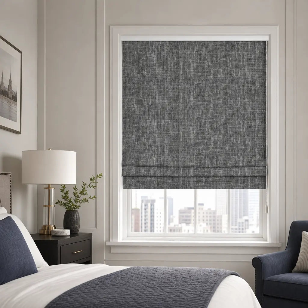 Custom Blackout Roman Shades for Bedrooms – Linen Blend – product image 24
