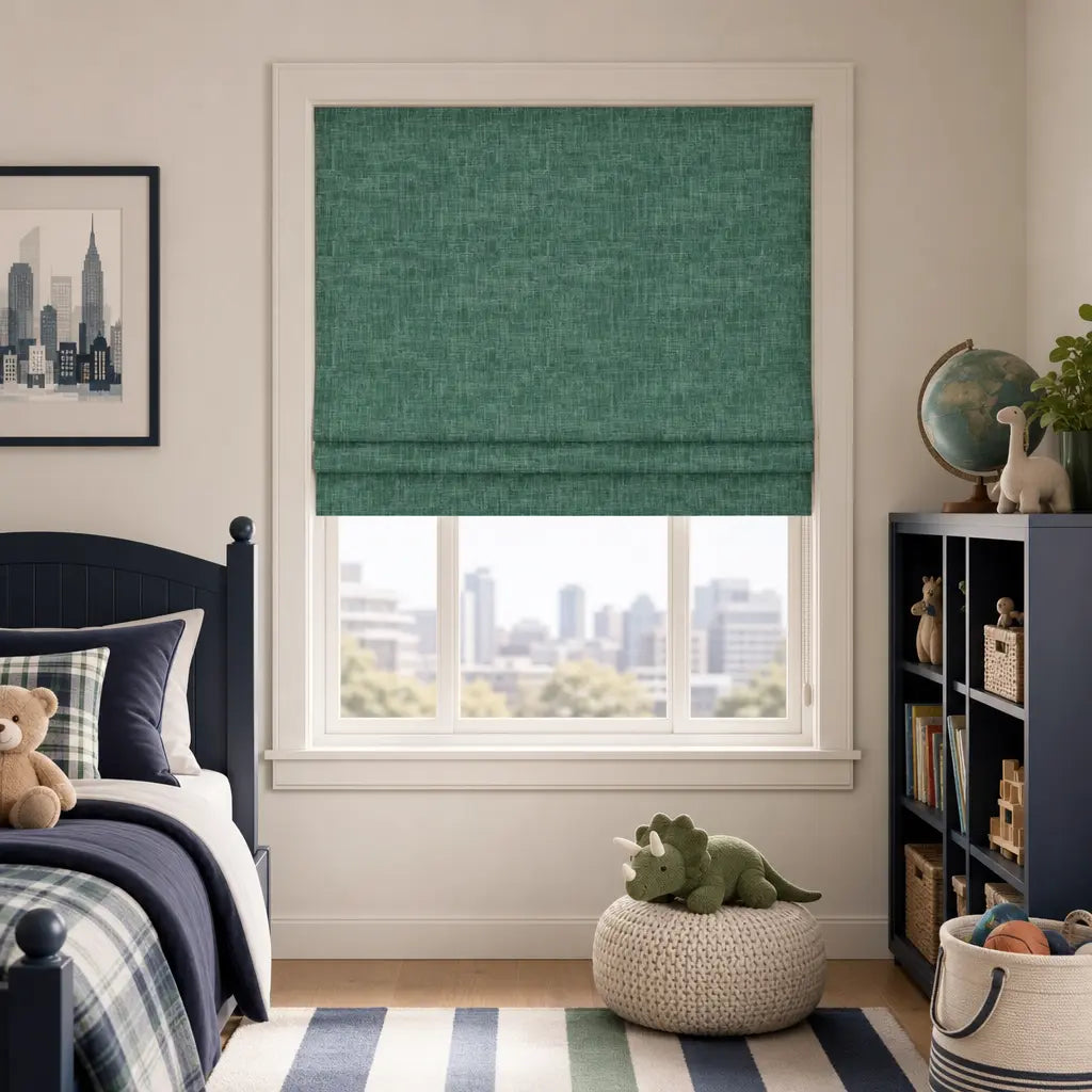 Custom Blackout Roman Shades for Bedrooms – Linen Blend – product image 25