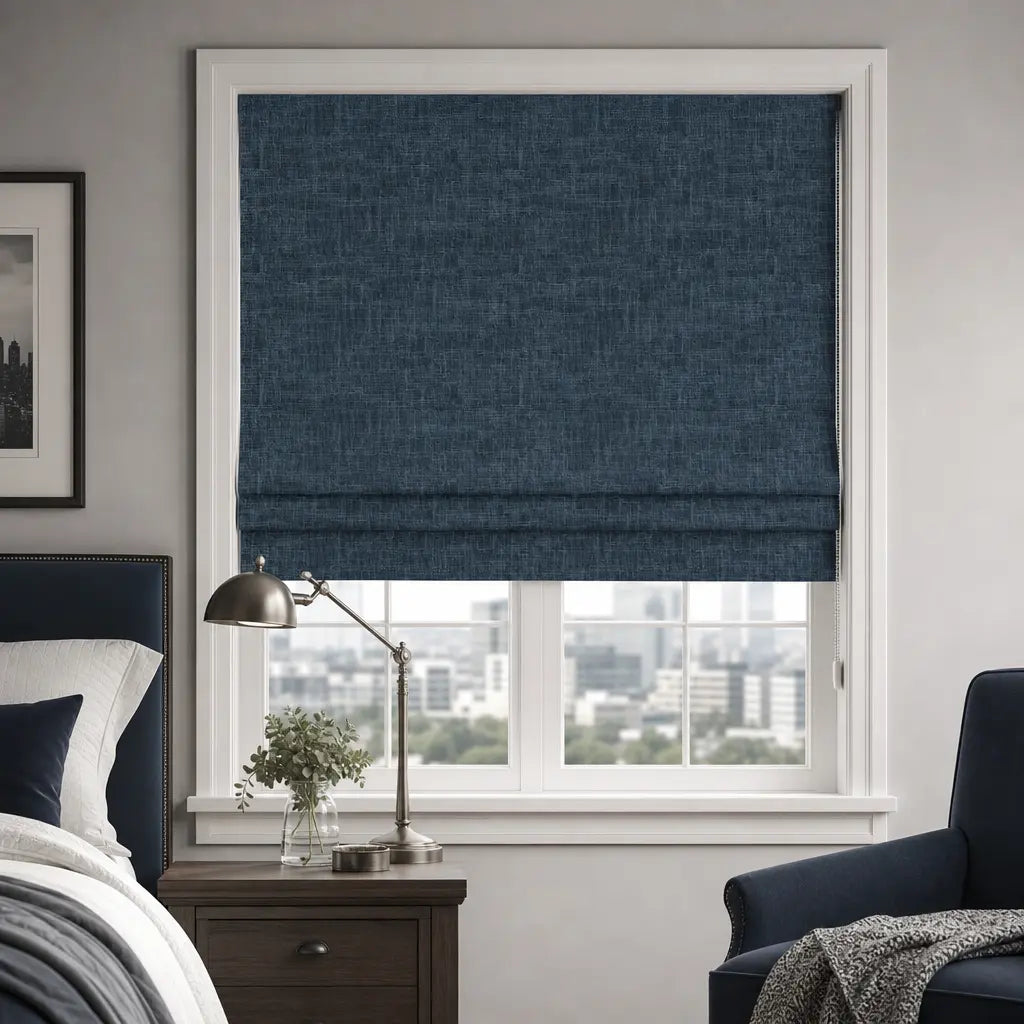 Custom Blackout Roman Shades for Bedrooms – Linen Blend – product image 27