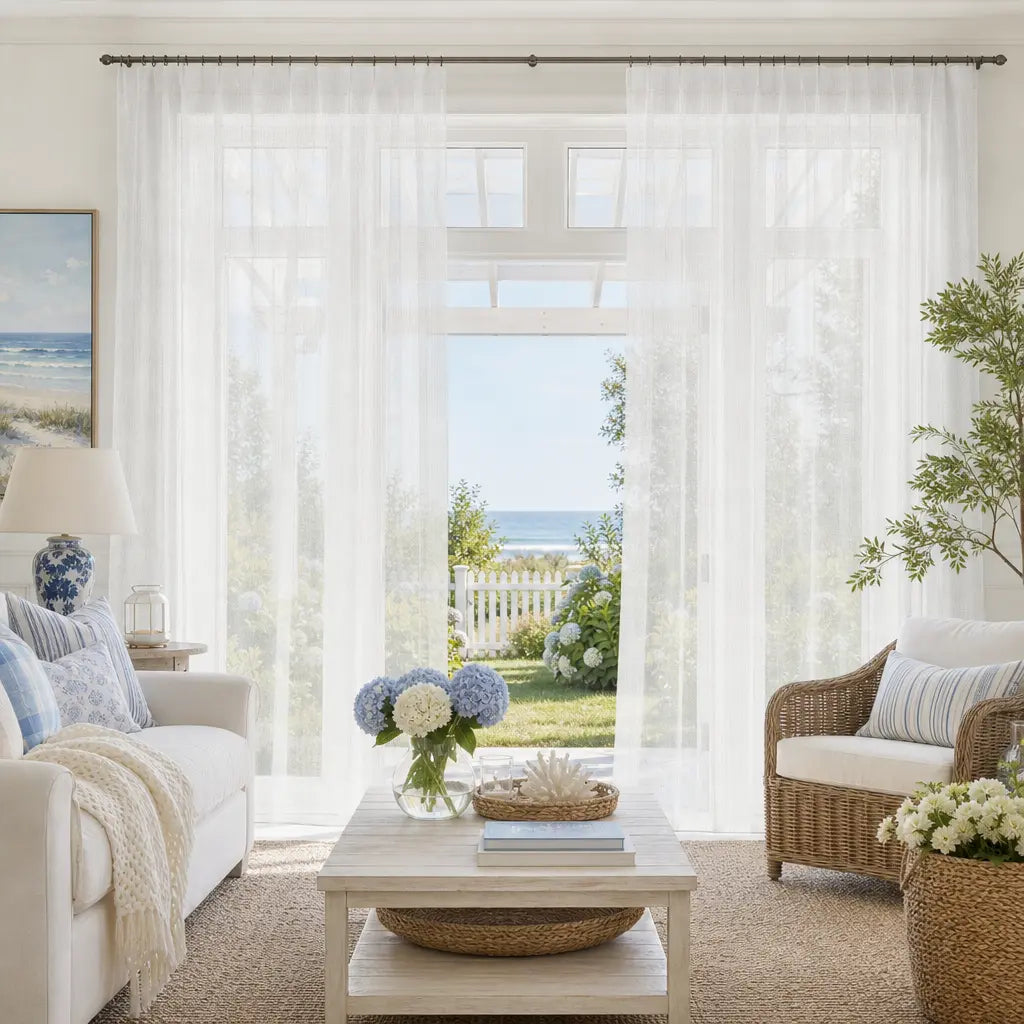Custom Sheer Drapes – Soft Light Linen Blend