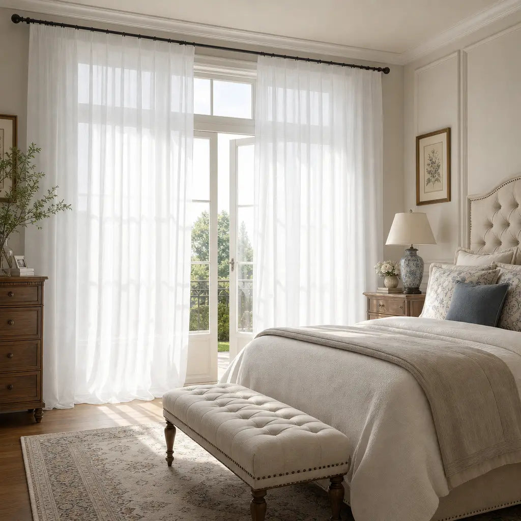 Custom Sheer Drapes – Soft Light Linen Blend – product image 2