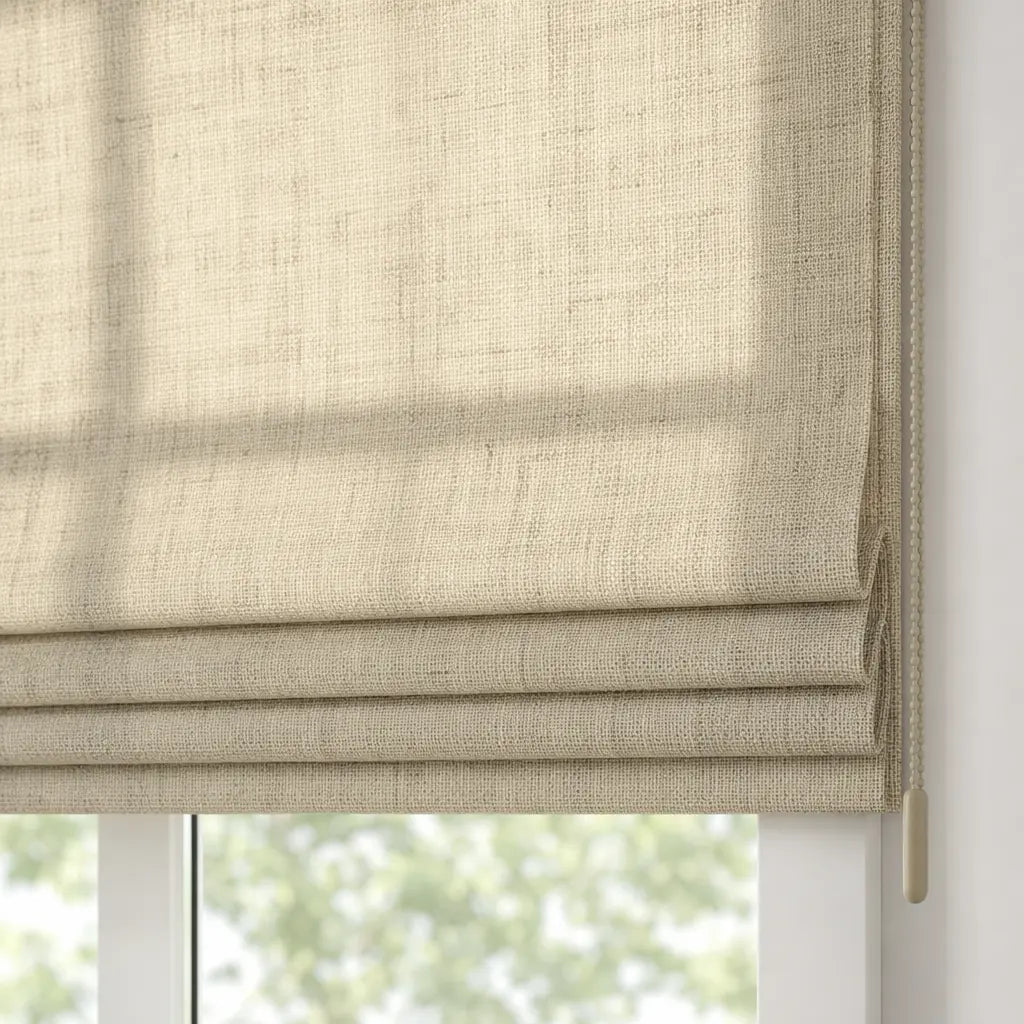 Custom Linen Blend Roman Shades – Light Filtering – product image 12