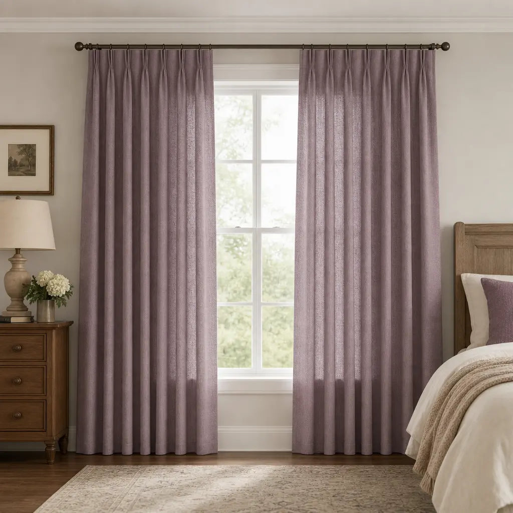 Custom Linen Blend Curtains for Living Rooms – Semi-Blackout – color 1038-B23
