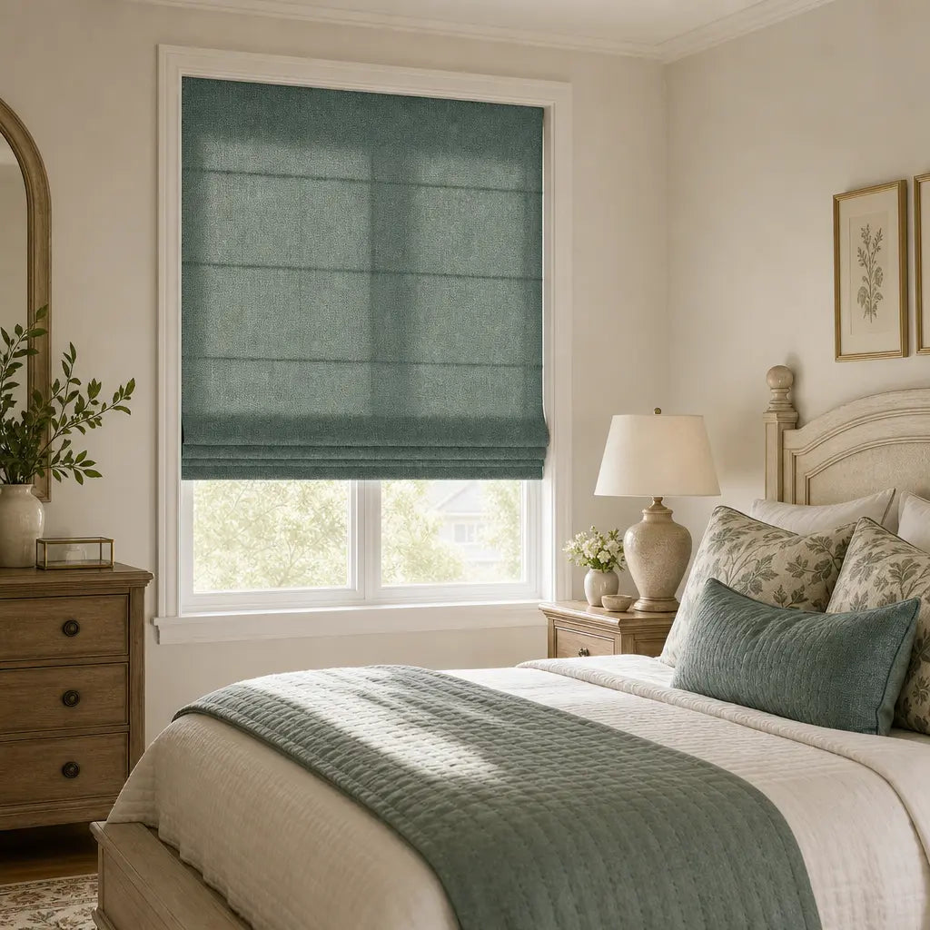 Custom Linen Blend Roman Shades – Semi-Blackout – product image 7