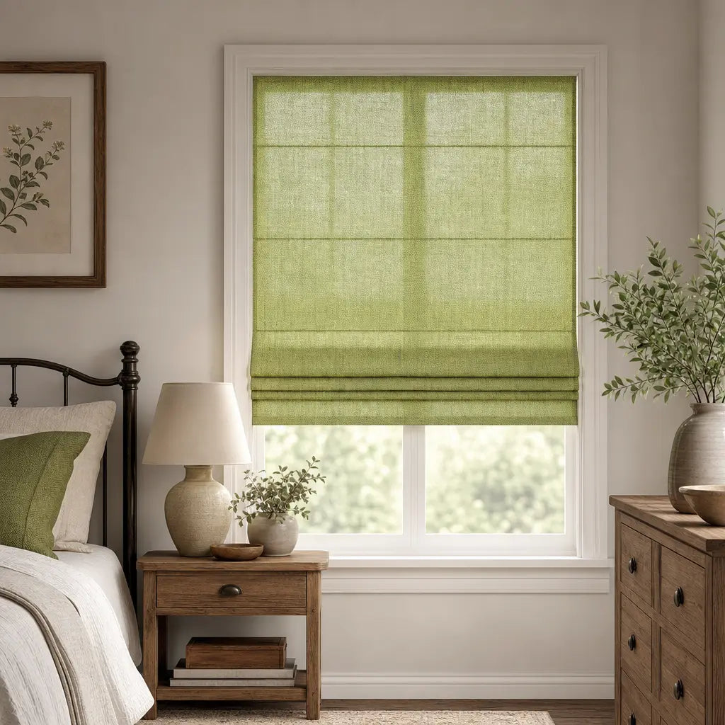 Custom Linen Blend Roman Shades – Light Filtering – color 1038-D19