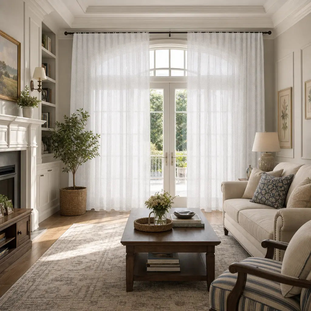 Custom Sheer Curtains – Light Filtering Linen Blend