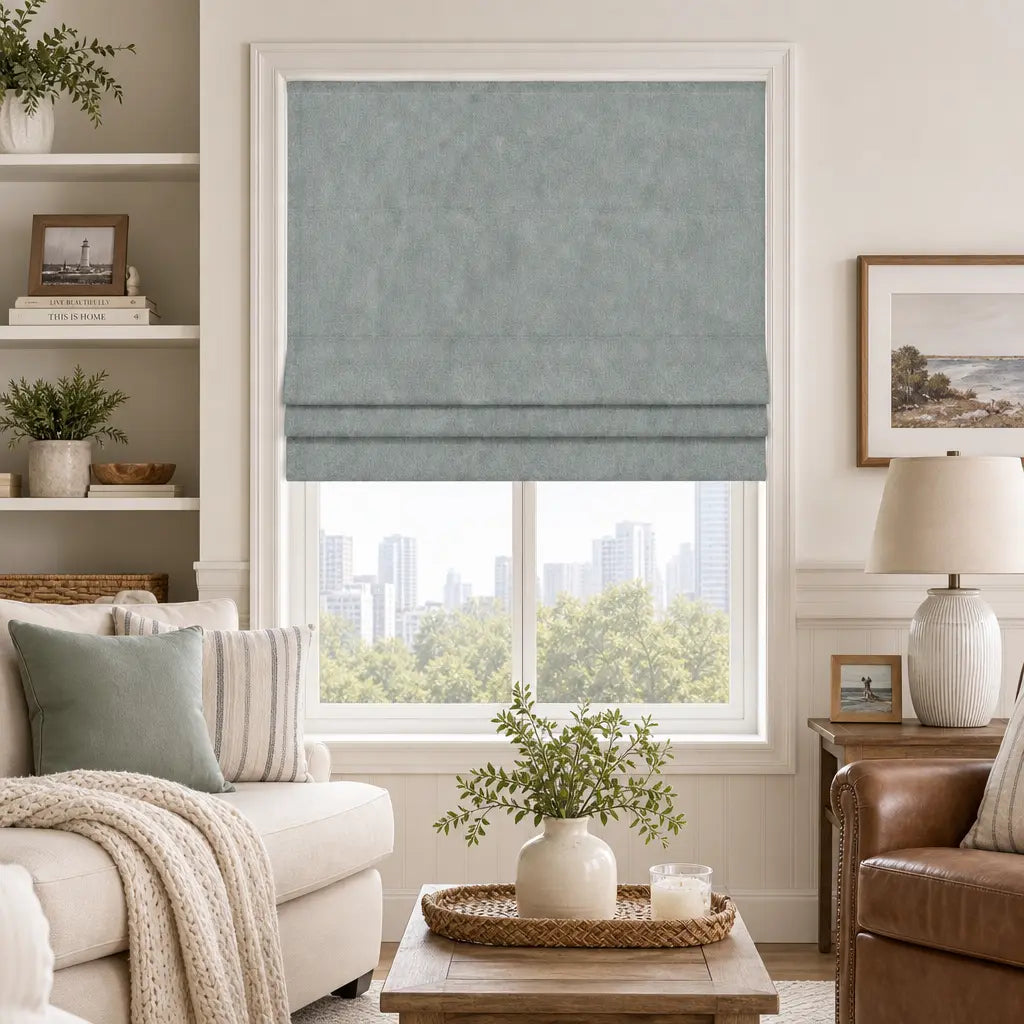 Custom Motorized Blackout Roman Shades – Smart Control – product image 3