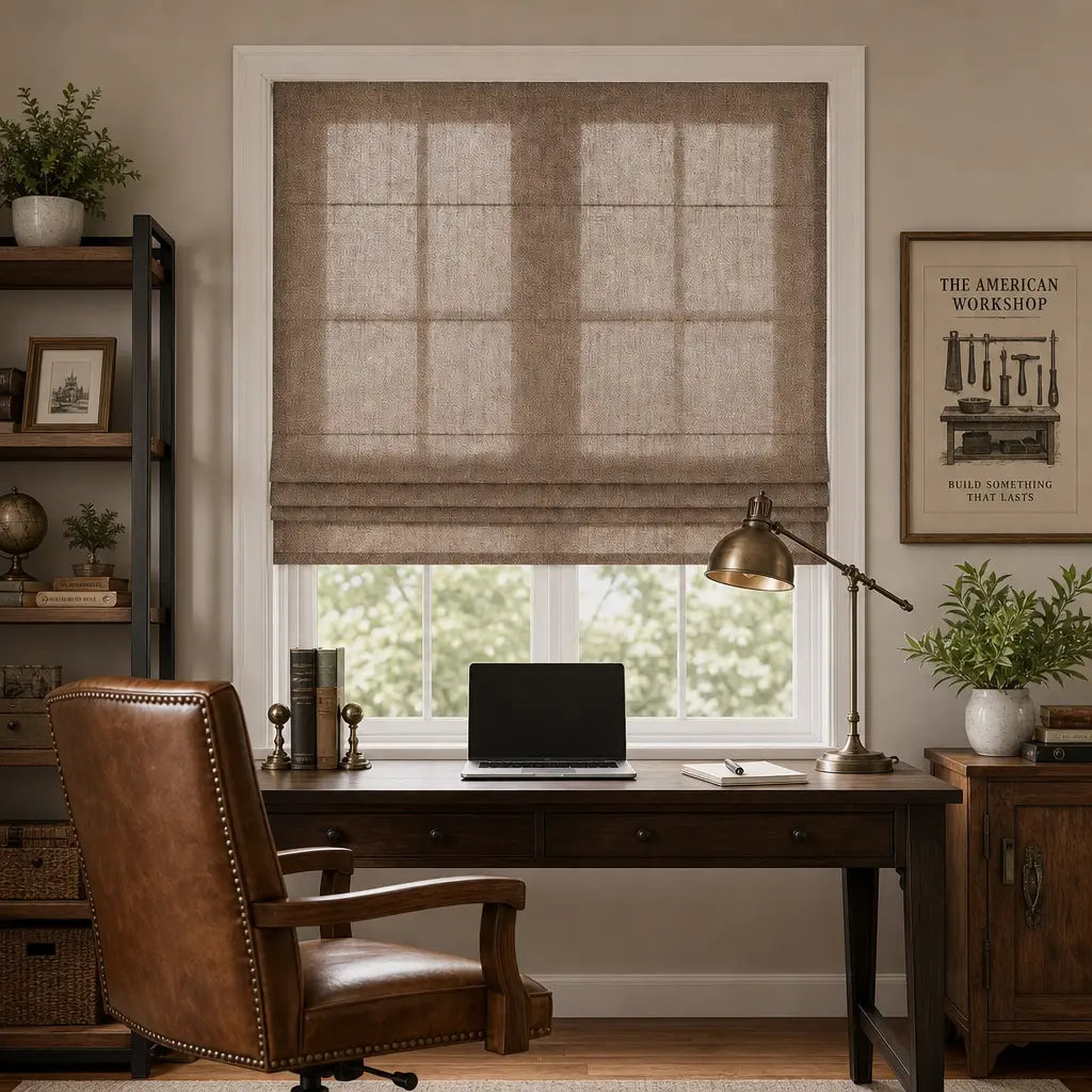 Custom Linen Blend Roman Shades – Light Filtering – product image 6
