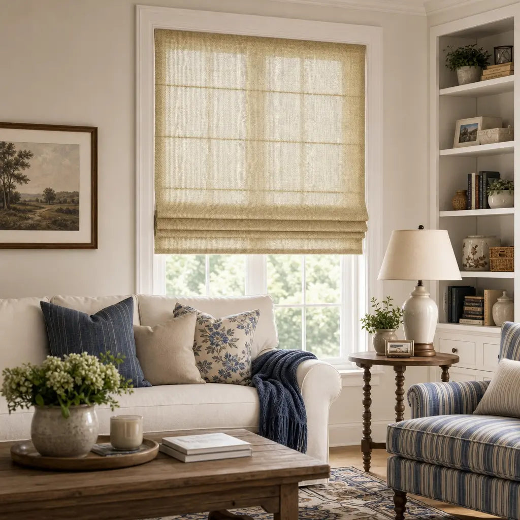 Custom Linen Blend Roman Shades – Light Filtering – product image 7